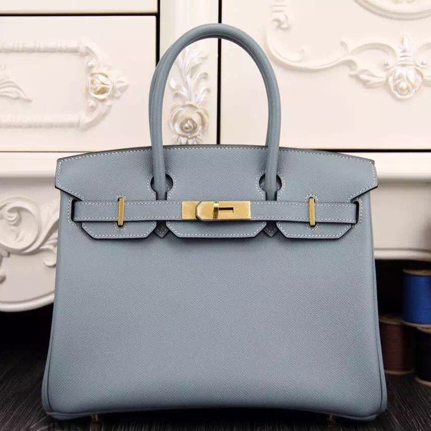 AAA Hermes Birkin 30cm 35cm Bag In Blue Lin Epsom Leather HT00983