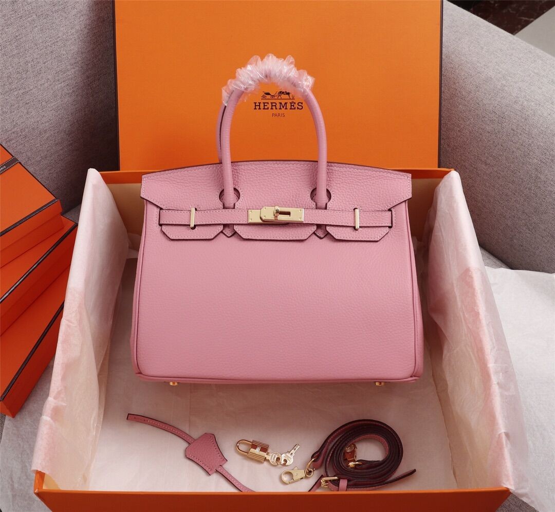 AAA Hermes Crevette Clemence Birkin 25cm Handmade With Shoulder Strap Bag HT00457