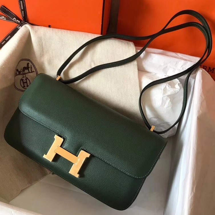 AAA Hermes Vert Anglais Epsom Constance Elan 25cm Bag HT01196