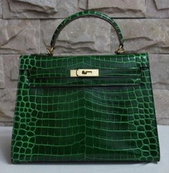 Copy Hermes Kelly 32cm Bag In Chocolate Crocodile Leather HT00948