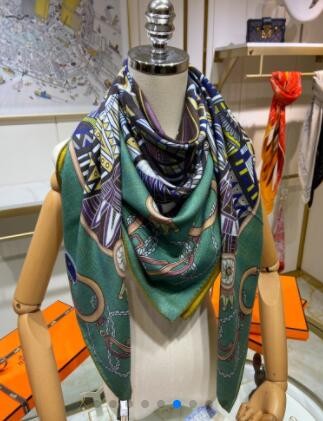 Designer Knockoff Hermes Blue Ex-Libris en Cravates Silk Scarf HT00377
