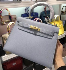 Designer Replica Hermes Bule Picnic Kelly Mini 20cm Wicker Bag HT00575