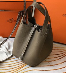 Fake Hermes So Kelly 22cm Bag In Grey Leather HT00711