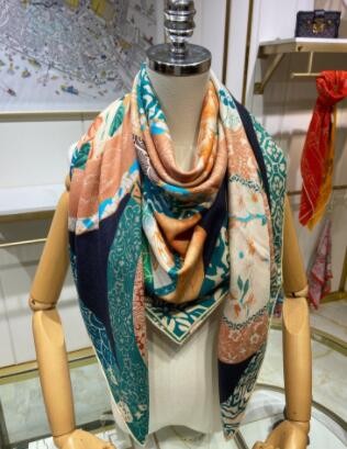 Hermes Blue Flowers of South Africa Silk Scarf HT00122