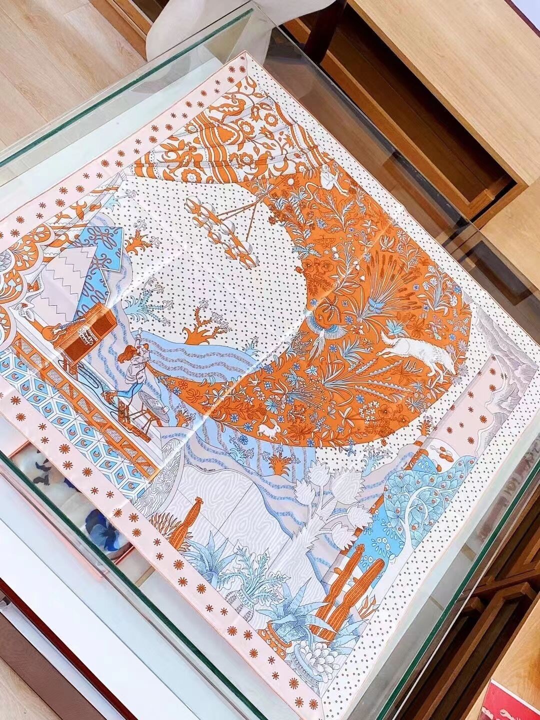 Hermes Creme Paperoles Silk Twill Scarf HT01266
