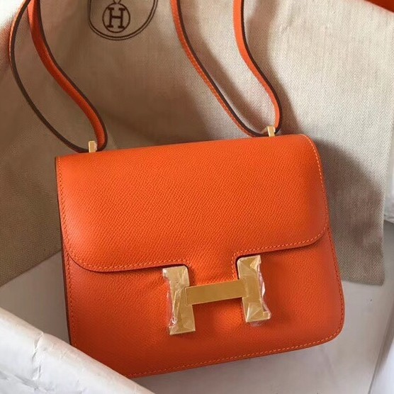 Hermes Mini Constance 18cm Orange Epsom Bag HT00047