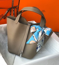 Hermes So Kelly 22cm Bag In Grey Leather HT01202