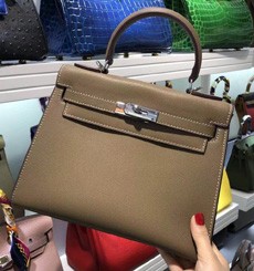 Imitation Hermes Grey Picnic Kelly 28cm Wicker Bag HT00497