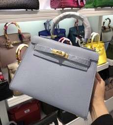 Knockoff Hermes Kelly Ghillies 28cm In Light Blue Swift Leather HT00862