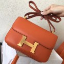 AAA 1:1 Hermes Epsom Constance 24cm Orange Handmade Bag HT00113
