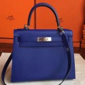 AAA Hermes Blue Electric Epsom Kelly Sellier 28cm Handmade Bag HT00217