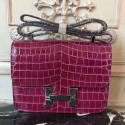 AAA Imitation Hermes Fuchsia Constance MM 24cm Crocodile Bag HT00036