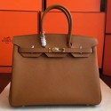AAA Replica Hermes Brown Epsom Birkin 35cm Handmade Bag HT00561