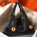 AAAAA Hermes Black Lindy 30cm Clemence Handmade Bag HT00058