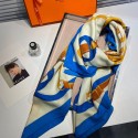 AAAAA Hermes Orange Les tresors d'un Artiste Silk Scarf HT00030