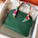 AAAAA Hermes Vert Vertigo Clemence Bolide 27cm Handmade Bag HT01082