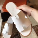 Fake Hermes Izmir Sandals In White Epsom Leather HT00037