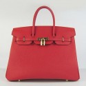 Hermes Birkin 30cm 35cm Bag In Red Togo Leather HT00787