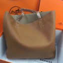 Hermes Double Sens 45cm Tote In Brown/Etoupe Leather HT00154