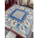 Hermes Navy Peuple du Vent Bandana Shawl HT00723