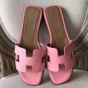 Hermes Oran Sandals In Pink Epsom Leather HT00499