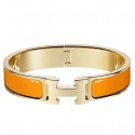 Hermes Orange Enamel Clic H PM Bracelet HT00870