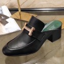 Hermes Paradis Mule In Black Calfskin Leather HT00090