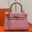 Hermes Pink Clemence Kelly 20cm GHW Bag HT00908