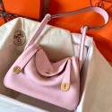 Hermes Pink Lindy 26cm Clemence Handmade Bag HT01255