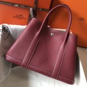 Hermes Ruby Clemence Garden Party 30cm Handmade Bag HT01130