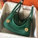 Hermes Vert Vertigo Lindy 30cm Clemence Handmade Bag HT00290
