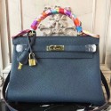 Hot Imitation Hermes Navy Blue Clemence Kelly 28cm Bag HT00063