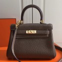 Knockoff Hermes Etoupe Clemence Kelly 20cm GHW Bag HT01120