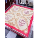 Luxury Hermes Red Ex-Libris Coloriage Silk Shawl HT00587