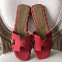 Luxury Knockoff Hermes Oran Sandals In Red Epsom Leather HT00162