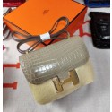 Replica Hermes Constance 24cm Grey Porosus Crocodile HT00665
