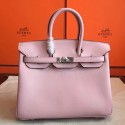 Replica Hermes Rose Dragee Swift Birkin 25cm Handmade Bag HT01265