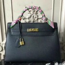 AAAAA Hermes Black Epsom Kelly 32cm Sellier Bag HT00684
