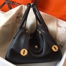 AAAAA Hermes Black Lindy 30cm Clemence Handmade Bag HT00058