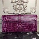 AAAAA Hermes Jige Elan 29 Clutch In Fuchsia Crocodile Leather HT00436