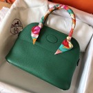 AAAAA Hermes Vert Vertigo Clemence Bolide 27cm Handmade Bag HT01082