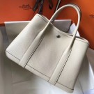 Copy Hermes White Clemence Garden Party 30cm Handmade Bag HT00055