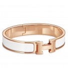 Fake Hermes White Enamel Clic H PM Bracelet HT01005
