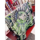 Hermes Black Sangles en Zigzag Silk Scarf HT00794