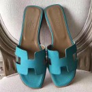 Hermes Oran Sandals In Lagon Epsom Leather HT00481