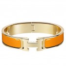 Hermes Orange Enamel Clic H PM Bracelet HT00870