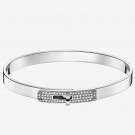Hermes Silver Small Kelly Bracelet With Diamonds HT00373