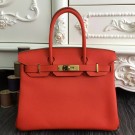 Knockoff AAAAA Hermes Birkin 30cm 35cm Bag In Orange Clemence Leather HT01326