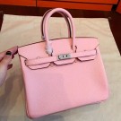 New Hermes Pink Clemence Birkin 25cm Handmade Bag HT00291