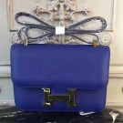 Replica Hermes Blue Electric Constance MM 24cm Epsom Leather Bag HT01283